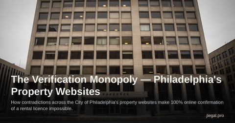 The Verification Monopoly — Philadelphia property-website contradictions